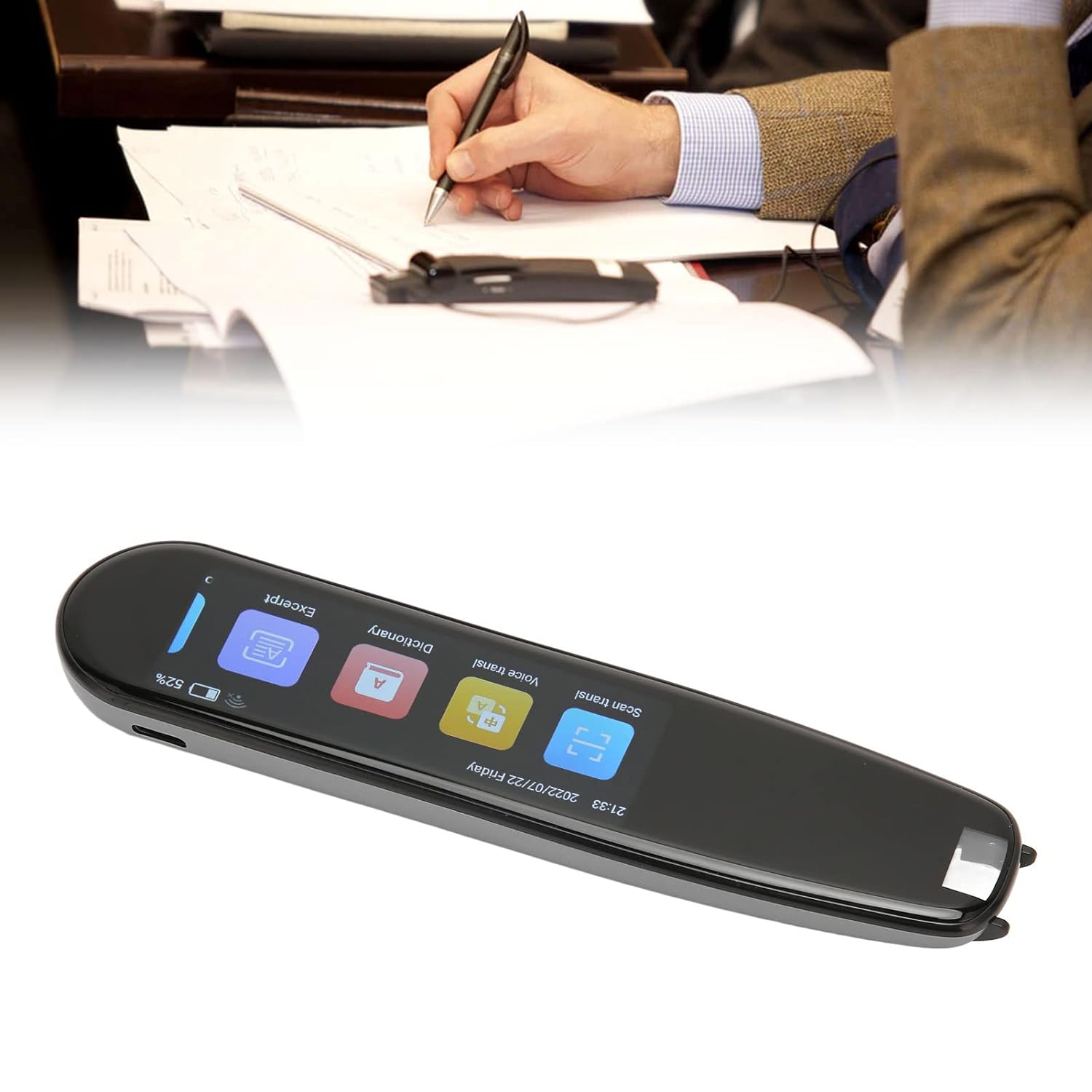 Translator Device, 111 Language Dictionary Translator Scanning Pen with 2.99in Touch Screen, Portable Voice Translation Pen Reader, Text Excerpt, for Business Learning Travelling