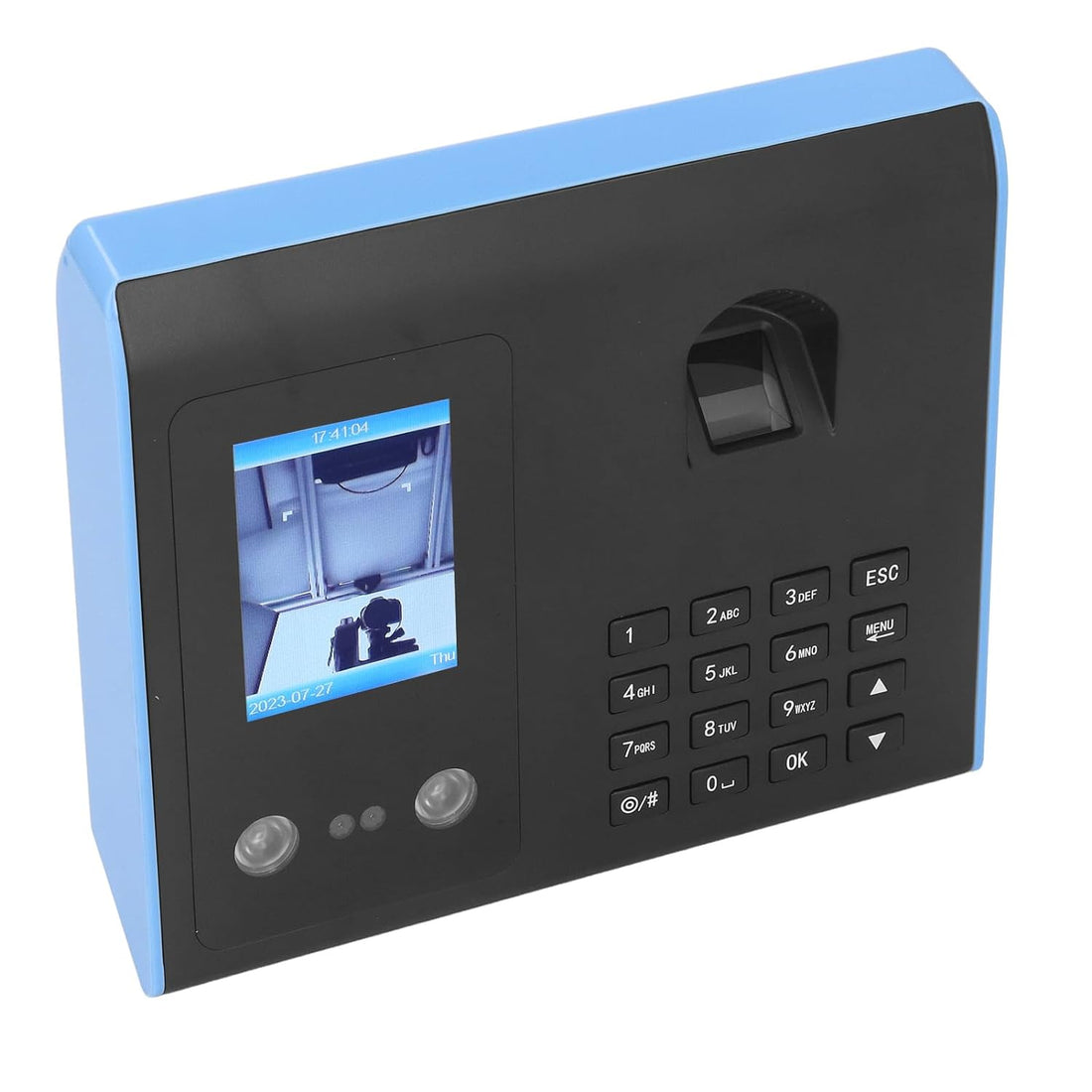 Time Clock Machine, 100‑240V Fingerprint Time Attendance Auto Timing Biometric Quick Recognition for Office (US Plug)