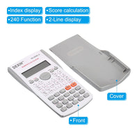 PATIKIL Scientific Calculator, 2-Line Standard Engineering Calculator with 240 Function 12 Digit LCD Display Math Calculator for Office Business, Grey