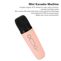 Karaoke Machine with Dynamic Light, Portable Bluetooth Karaoke Speakers with 2 Wireless Microphones, 6 Sound Effects, Support Bluetooth, TF Card, Input