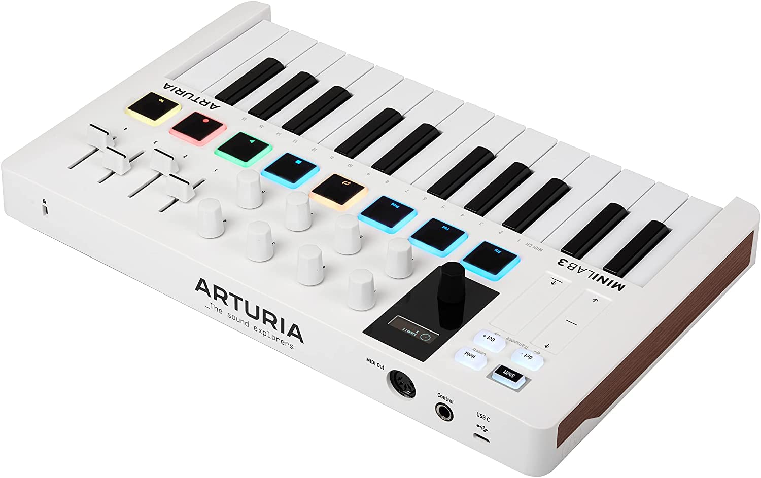 Arturia MiniLab 3 Hybrid MIDI Keyboard Controller Bundle w/ Samson SR350 Pro Headphones, Arturia USB Cable & Liquid Audio Polishing Cloth (4 Items)