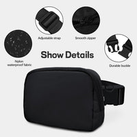 Everywhere Belt Bag for Women, Viewm Waterproof Crossbody Fanny Pack Dupes for Women Men fashion waist packs With Adjustable Strap for Travel Fitness Running Hiking, Black, Adjustable Mini Waterproof Crossbody Fashion Fanny Pack