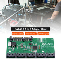 Chenyang SATA 3.0 Splitter Ports Adapter,SATA 1 to 5 SATA 3.0 HUB Converter Adapter PM Multiplier Port Selector JMB575