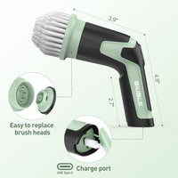 BIUBLE Electric Spin Scrubber, Cordless Power, Bathroom Scrubber with 8 Replaceable Cleaning Brush Heads - Cleaning Floor, Bathroom, Kitchen, Bottle ect