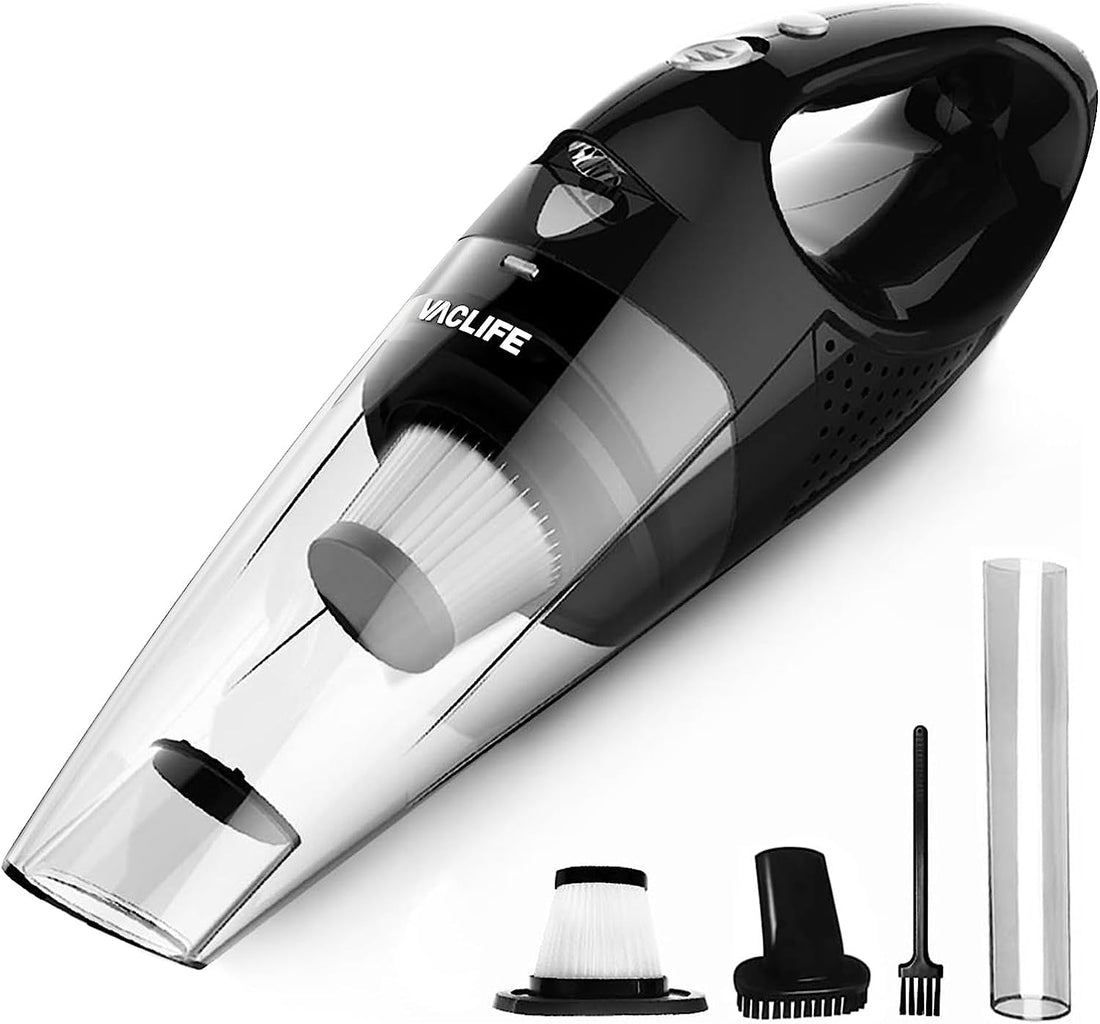 VacLife Handheld Vacuum, Car Hand Vacuum Cleaner Cordless, Mini Portable Rechargeable Vacuum Cleaner with 2 Filters, Silver (VL189)