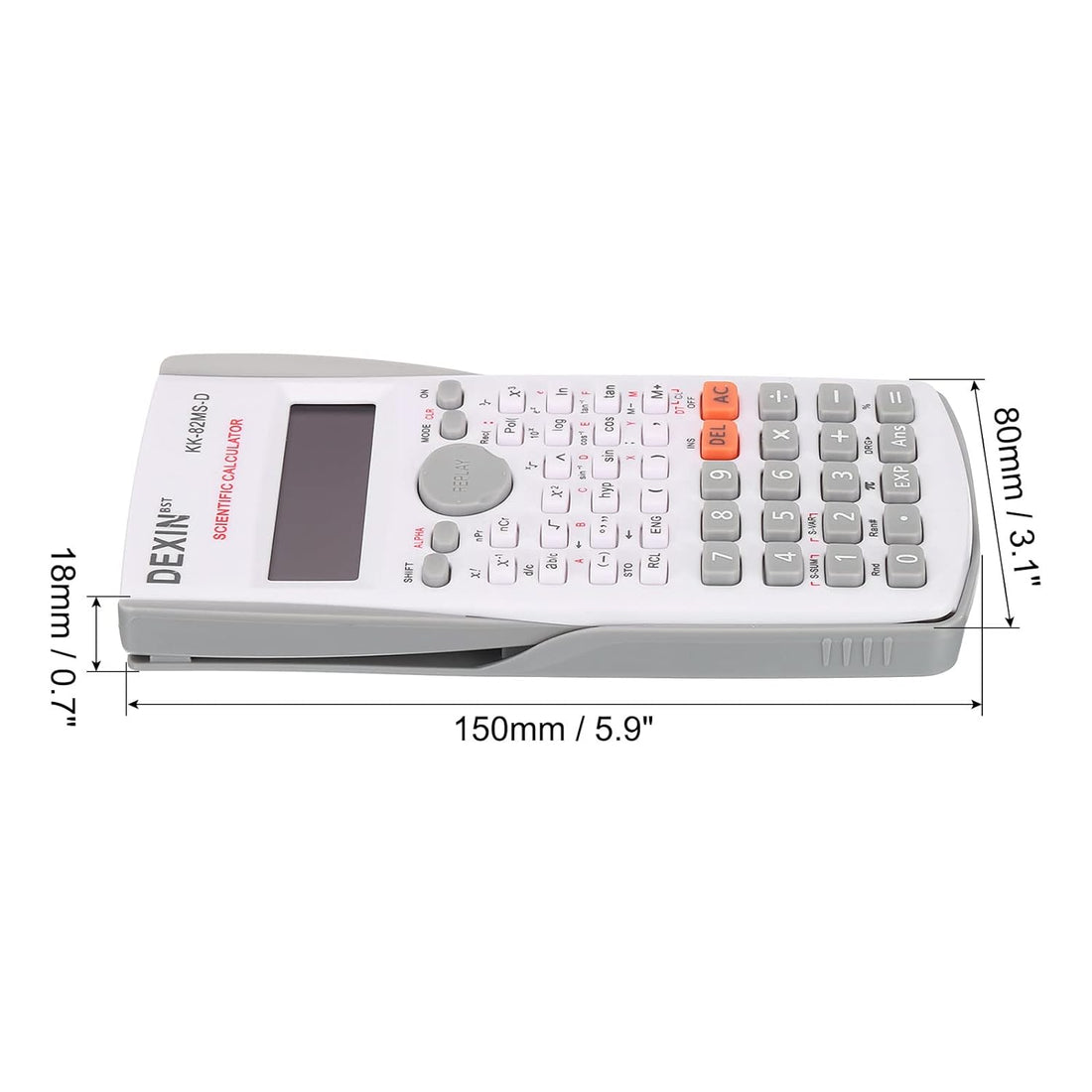 PATIKIL Scientific Calculator, 2-Line Standard Engineering Calculator with 240 Function 12 Digit LCD Display Math Calculator for Office Business, Grey