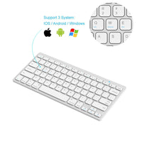 Arteck Ultra-Slim Bluetooth Keyboard Compatible with iPad 10.2-inch/iPad Air/iPad 9.7-inch/iPad Pro/iPad Mini, iPhone and Other Bluetooth Enabled Devices Including iOS, Android, Windows Silver