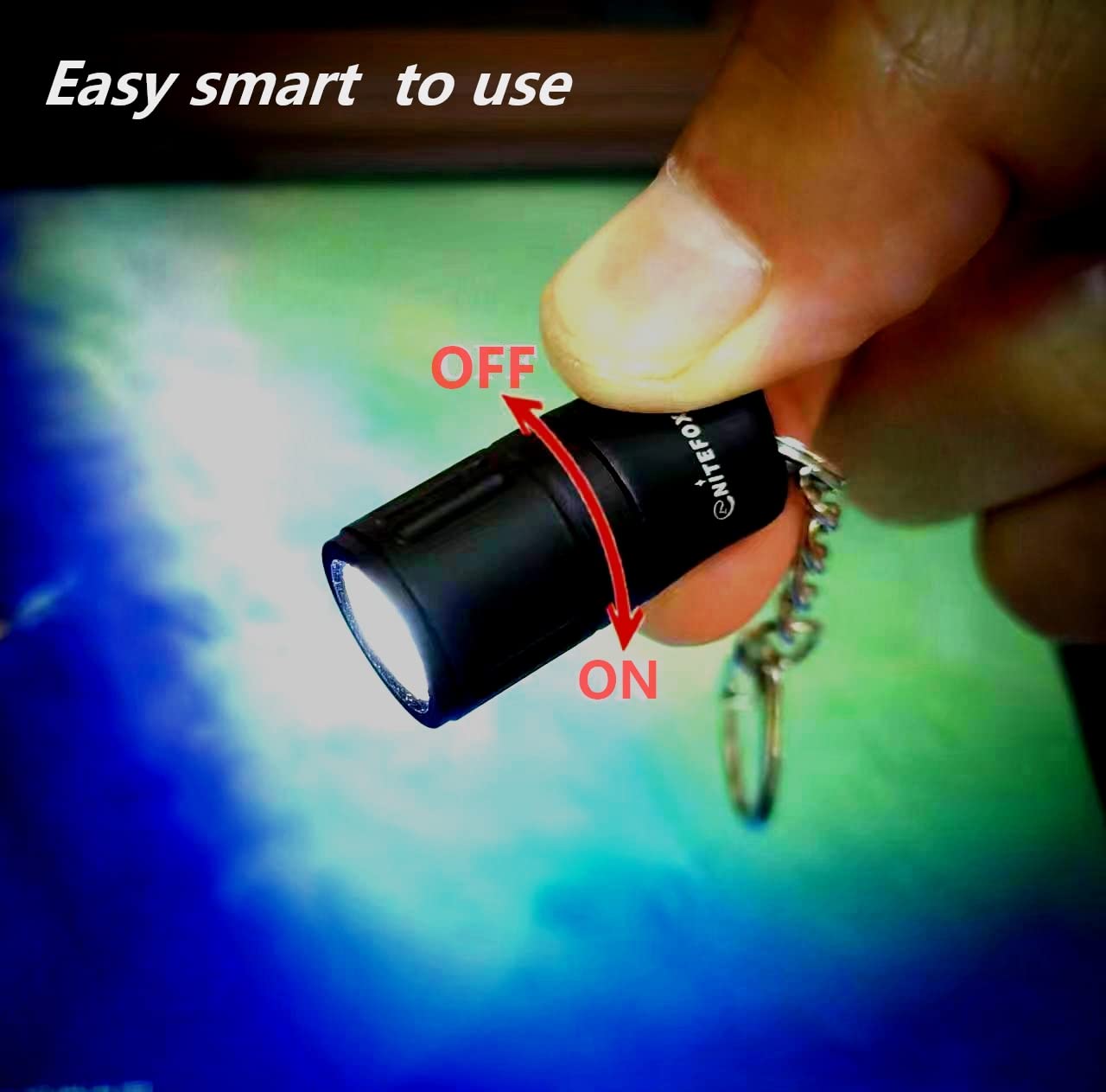 NITEFOX e3 Smallest Bright Keychain Flashlight High Bright Long Lifetime Waterproof Key Ring Light for EDC Emergency Dog Walking Sleeping Reading Nice Gift for Student Kids or Parents (e3-Black)