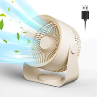 AIBAASAA Desk Fan - USB Cable Power - Silent Desk Fan for Home - 90° Adjustable - Three Speeds - Small Fan - Suitable for Living Room, Bedroom, and Kitchen