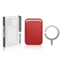 Magsafe Wallet Leather Compatible with iPhone 12/13 Mini/Pro/Max,RFID Card Holder with MagSafe Magnet (Red)