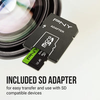 PNY 64GB Elite-X Class 10 U3 V30 SDXC Flash Memory Card, Read Speeds up to 100MB/S (P-SD64GU3100EX-GE)