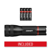 Coast G55R 1000 Lumen Pure Beam Focus USB-C Rechargeable Plus LED Flashlight, Black, Battery Included