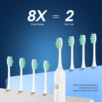 Sonic Electric Toothbrush Ultra Whitening Toothbrush Set, Professional Oral Care Sonic Toothbrush with 8 Brush Heads & Travel Case, Rechargeable & One Charge for 200 Days - 5 Modes Smart Timer