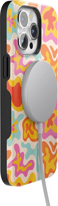 Casely Designed for iPhone 15 Pro Case | Color Splash | Abstract Retro Floral Bold Case | Compatible with MagSafe