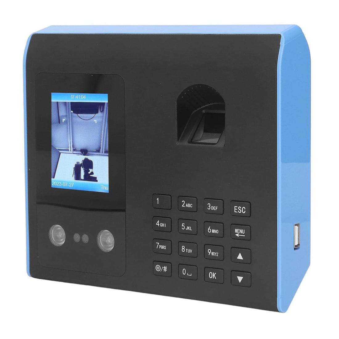 Time Attendance, IP54 Waterproof Biometric USB Interface Time Clock Machine 100-240V for Office (US Plug)