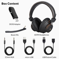 Avantree DG59(M) Wireless Headphones with Microphone & USB Adapter Set for PC Computer Laptop PS5 PS4, High Sound Quality in-Game Voice Chat, 40hrs Bluetooth Headsets with Mic for Skype Zoom Meetings