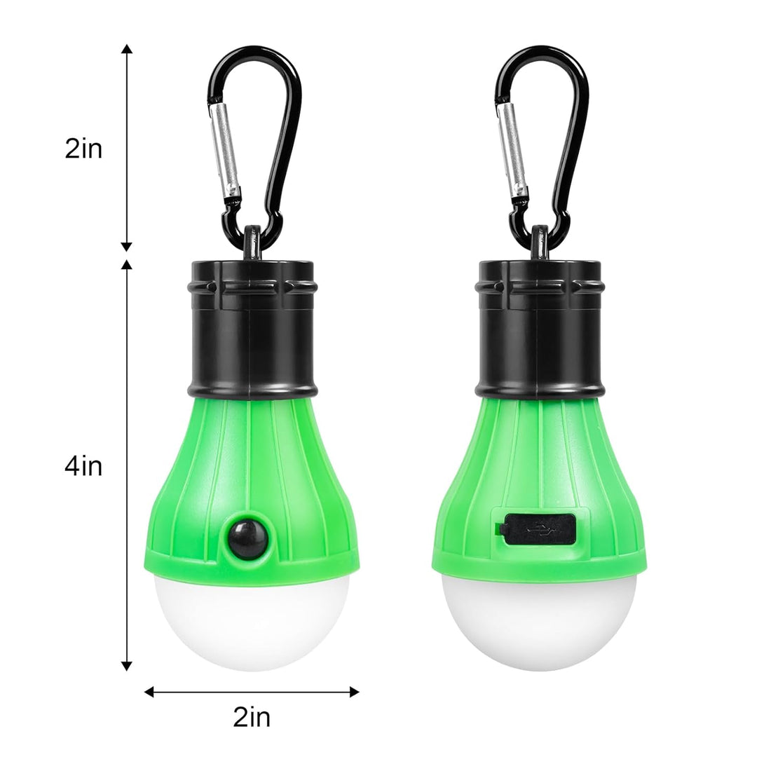 Jarxin Led Camping Lantern USB Rechargeable,Outdoor Tent Lights for Camping Hanging,Kids with Clip Hook Camping Flashlight (2 Packs Black)