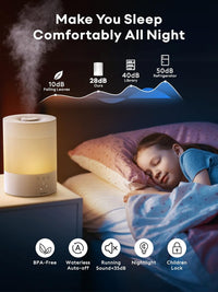 VOCOlinc 2.5L Smart Cool Mist Humidifiers，ork with Apple HomeKit Home, Alexa, Google