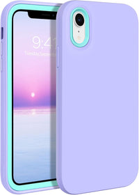 BENTOBEN iPhone XR Case, iPhone XR Phone Case, Slim Fit 2 in 1 Hybrid Hard PC Soft Flexible TPU Bumper Shockproof Protective Girls Women Boy Men Cases Cover for iPhone XR 6.1 Inch (2018), Purple/Green