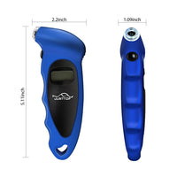 JUSTTOP 2 Pack Digital Tire Pressure Gauge, 150PSI 4 Setting for Cars, Trucks and Bicycles, Backlit LCD and Anti-Skid Grip for Easy and Accurate Reading(Blue)