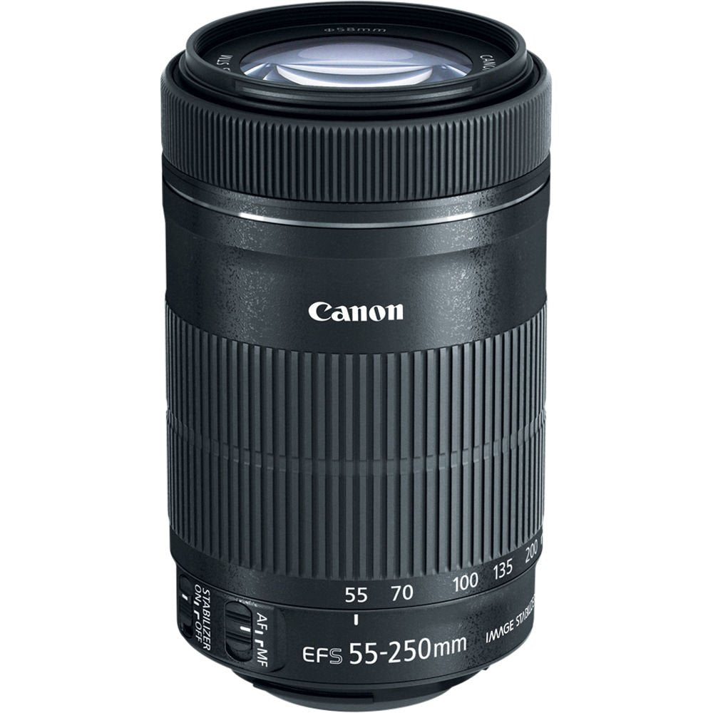 Canon EF-S 55-250mm F4-5.6 is STM Lens for SLR Cameras, 4.5x Optical Zoom, Black