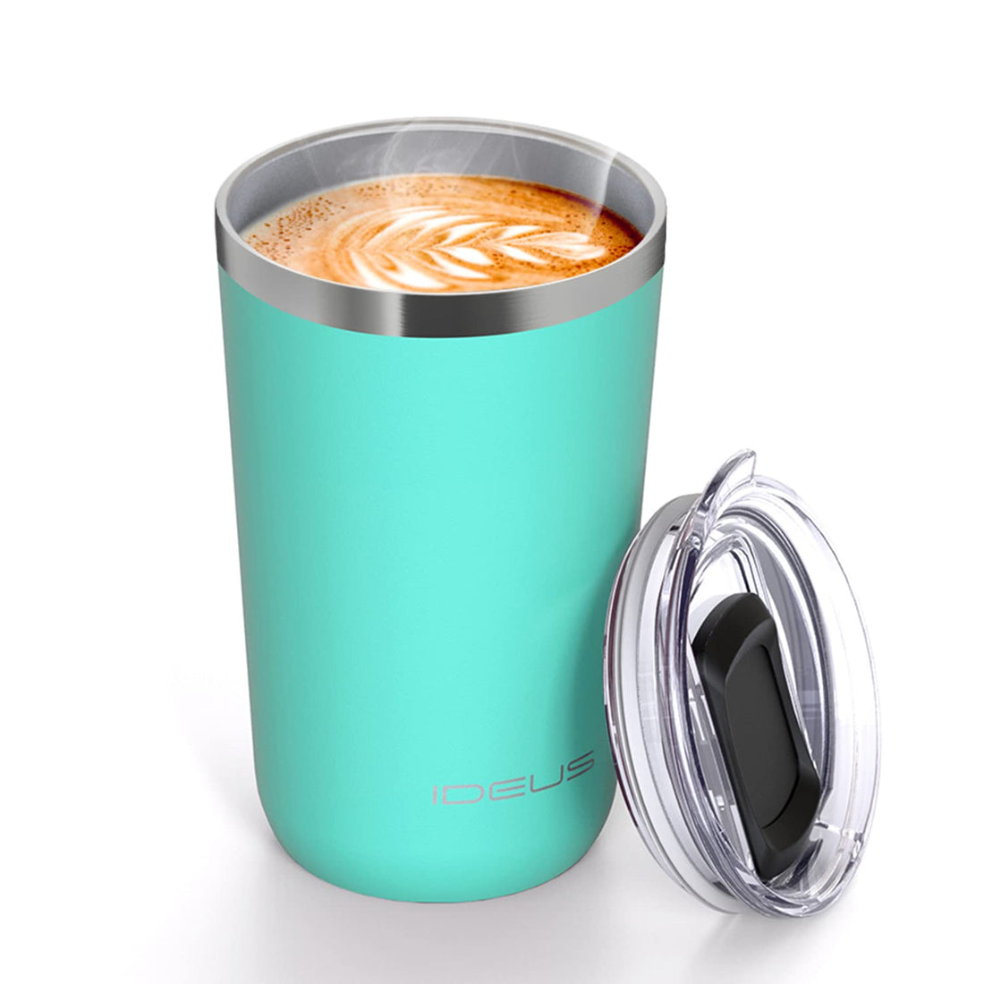 IDEUS 20 oz Tumbler, Travel Coffee Mug with Splash Proof Sliding Lid, Double Wall Stainless Steel Vacuum Insulated Coffee Mug for Home and Office, Keep Beverages Hot or Cold, Tiffany Blue