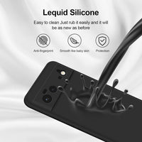 GiiYoon Silicone Case Compatible with Google Pixel 6, Full Body Silky Soft Touch Phone Case with Camera Protection, Shockproof Cover with Microfiber Lining, Black