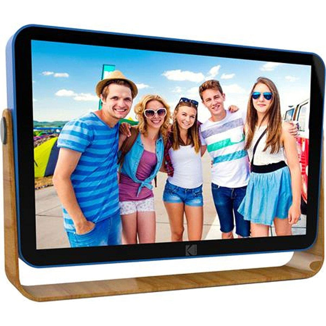 Kodak 10-Inch Smart Touch Screen Rechargeable Digital Picture Frame, Wi-Fi Enabled with HD Photo Display and Music/Video Support, Calendar, Weather and Location Updates (RWF-108) - Ocean Blue