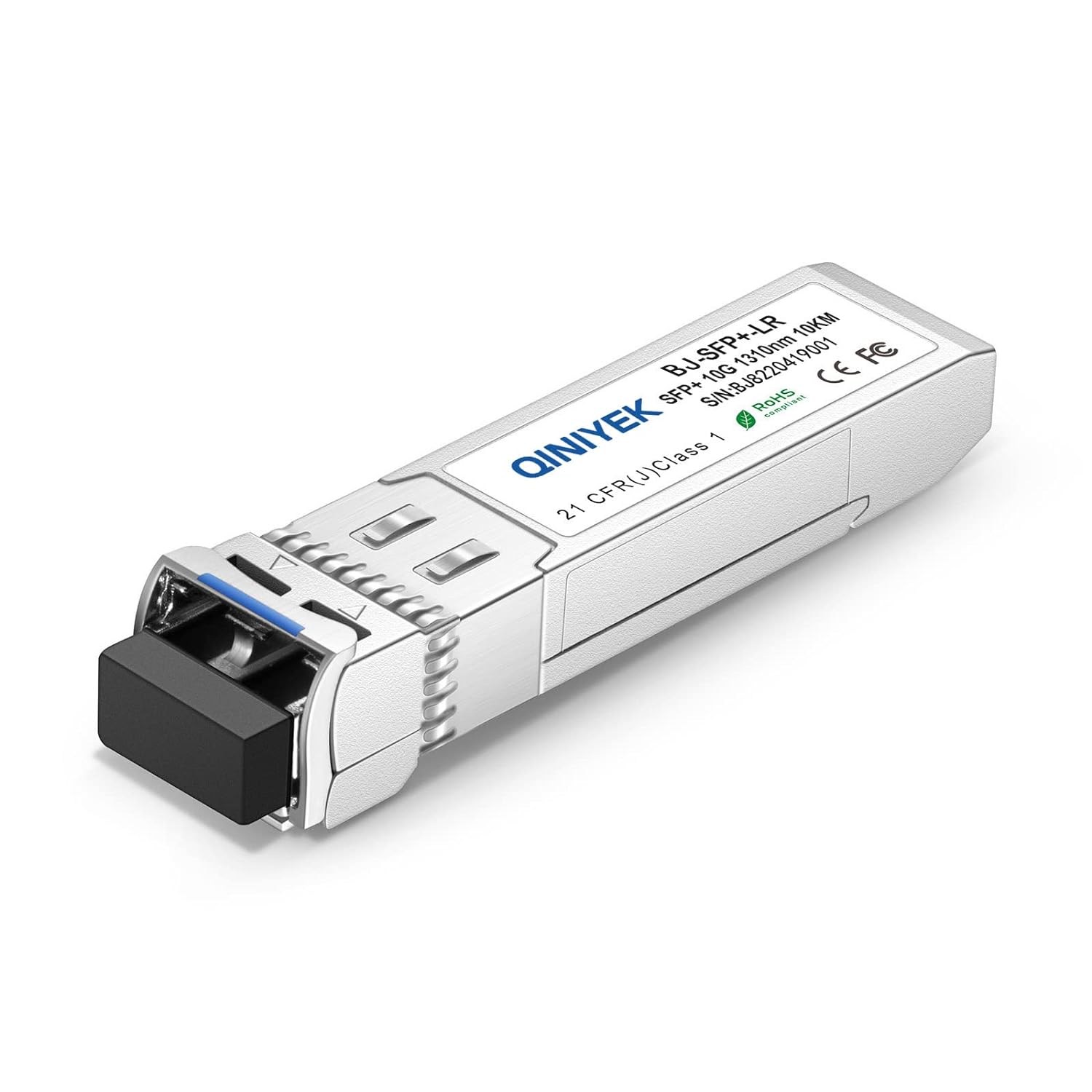 QINIYEK 10GBase-LR SFP+ Transceiver, 10G Singlemode SFP+ LC Module for Cisco SFP-10G-LR, Ubiquiti UF-SM-10G-20, Netgear, Zyxel(SMF,1310nm,10km,DDM)