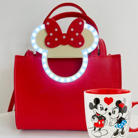 Impressions Vanity Minnie Mouse GlowMe LED Beauty Ring Light with 3 Level Adjustable Brightness, Portable Clip on Rechargeable Phone Ring for Makeup and Tablet