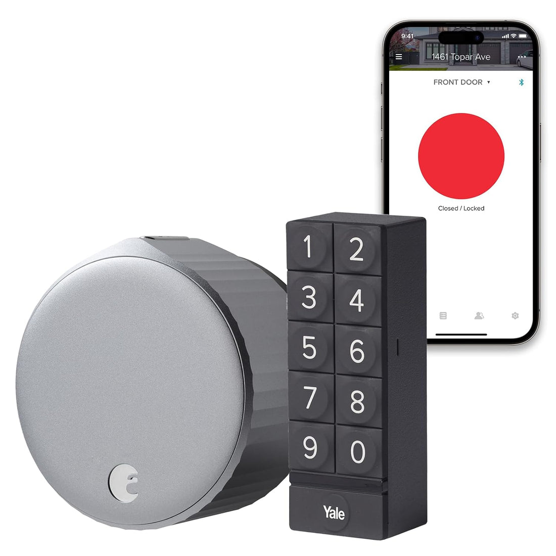 August Wi-Fi Smart Lock + Smart Keypad, Silver - Add Key-Free Access to Your Home - Great for Guests and Vacation rentals