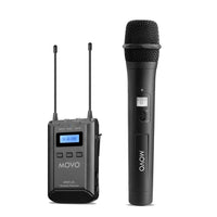 Movo WMX20RX-TH Wireless Handheld Microphone System - Professional Wireless Mic and Receiver with 48 Channels UHF Frequency - Audio for Camera, Vocal, Live Performance, Interview, Video, Church