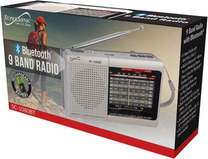 Supersonic SC-1080BT 9-Band Radio with Bluetooth – Side View