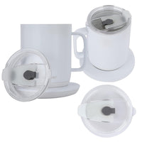 Coffee Mug Lids for Ember 14 oz Temperature Control Smart Mug 2, Splash Proof Open - Close Slide Lid, Coffee Mug Lid Replacement with Sealing Silicone (Transparent 14 oz, 2)…