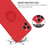 BENTOBEN iPhone 11 Pro Max Case, Slim Silicone | Kickstand with 360° Ring Holder | Support Car Mount | Soft Gel Rubber Hybrid Hard Drop Protection Shockproof Bumper Anti-Scratch Cover, Red