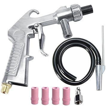 Wogoboo Sand Blaster Kit Blasting Grit Shot Sandblaster Siphon Feed Gun Nozzle Tube Rust Remove Abrasive Sand Blasting for Sandblast Cabinets