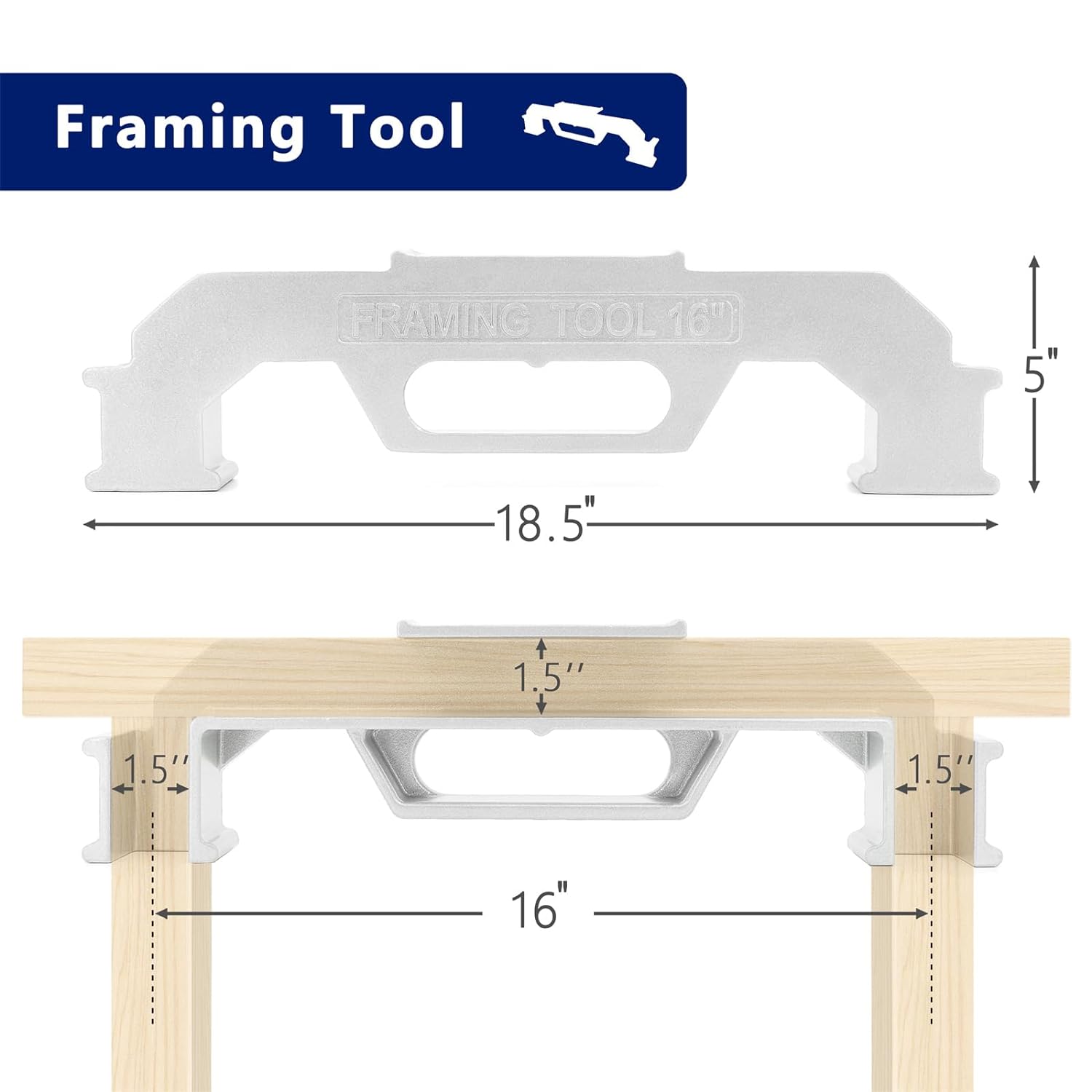 16'' Framing Tools,On-Center Stud Layout Tool, Stud Framing Jig for 16 Inch Precision Wall Stud Framing Tool