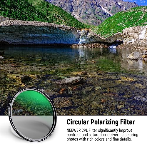 NEEWER 82mm Polarizer Filter: 24 Layer Multi Resistant Nano – Side View