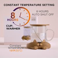 Smart Coffee Mug Warmer 8 Hours Automatic Power Off,3-Speed Temperature Adjustment Mug Warmer,Suitable for Office and Home,Cup Warmer for Heating Coffee, Tea, Milk, Water, Cocoa, Etc. (Brown)