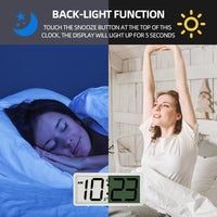 everwood Battery Operated LCD Digital Alarm Clock with Night Light