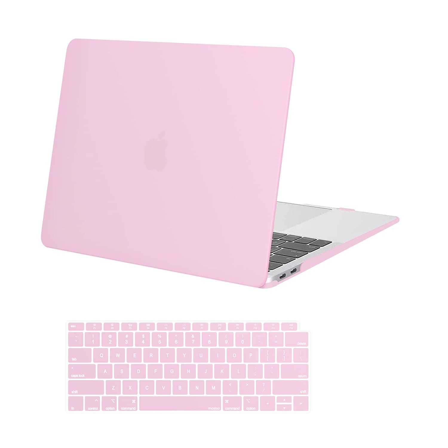 MOSISO MacBook Air 13 inch Case 2019 2018 Release A1932 with Retina Display, Plastic Hard Shell Case & Keyboard Cover Skin Only Compatible with MacBook Air 13 with Touch ID, Clear Pink