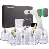 12pcs Cupping Set,Electric Cupping Therapy Set with Pump,Rechargeable Vacuum Cupping Adjustable Suction Kit Gua Sha, Body Beauty Massage Pain Relif for Back,Body Use