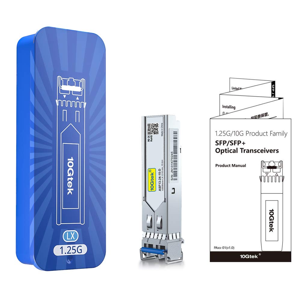 10Gtek Cisco Compatible GLC-T SFP-GE-T Gigabit RJ45 Copper SFP Transceiver Module 1000Base-T For Mkrtik SFP-LX: 10km