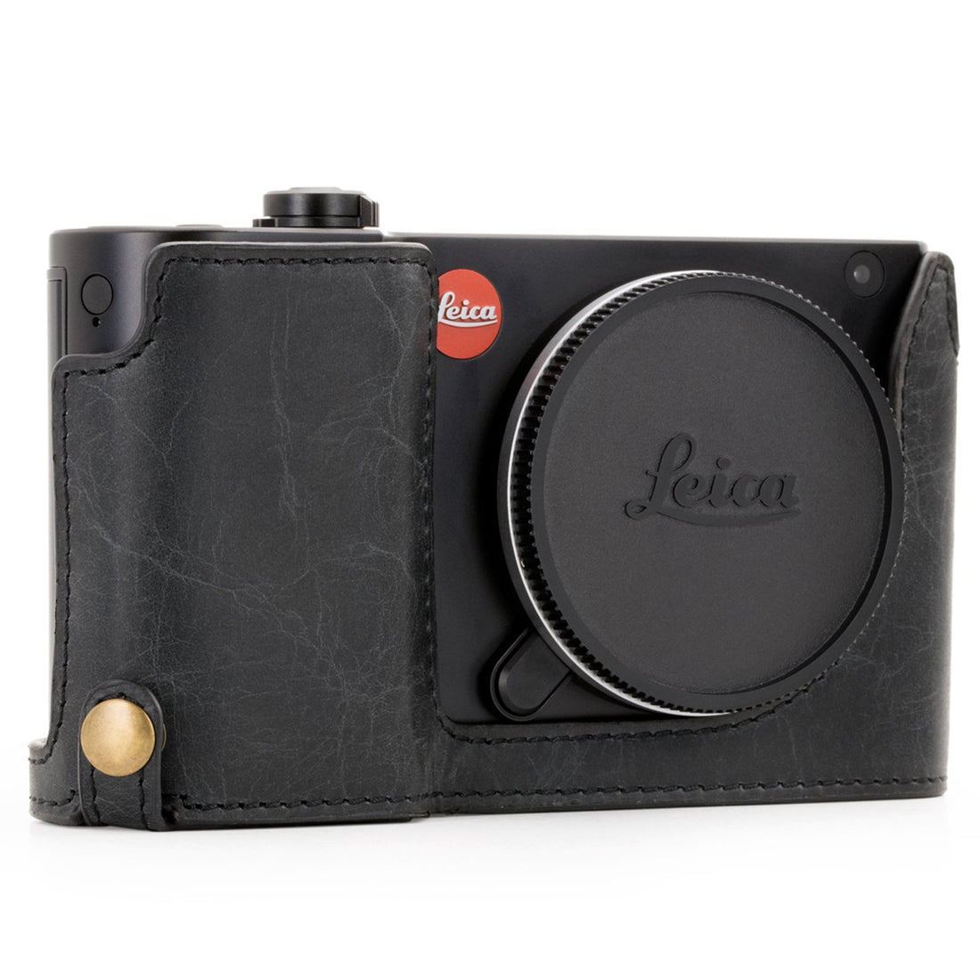 Megagear MG1283 Leica TL2, TL Ever Ready Genuine Leather Camera Half Case & Strap with Battery Access, Black