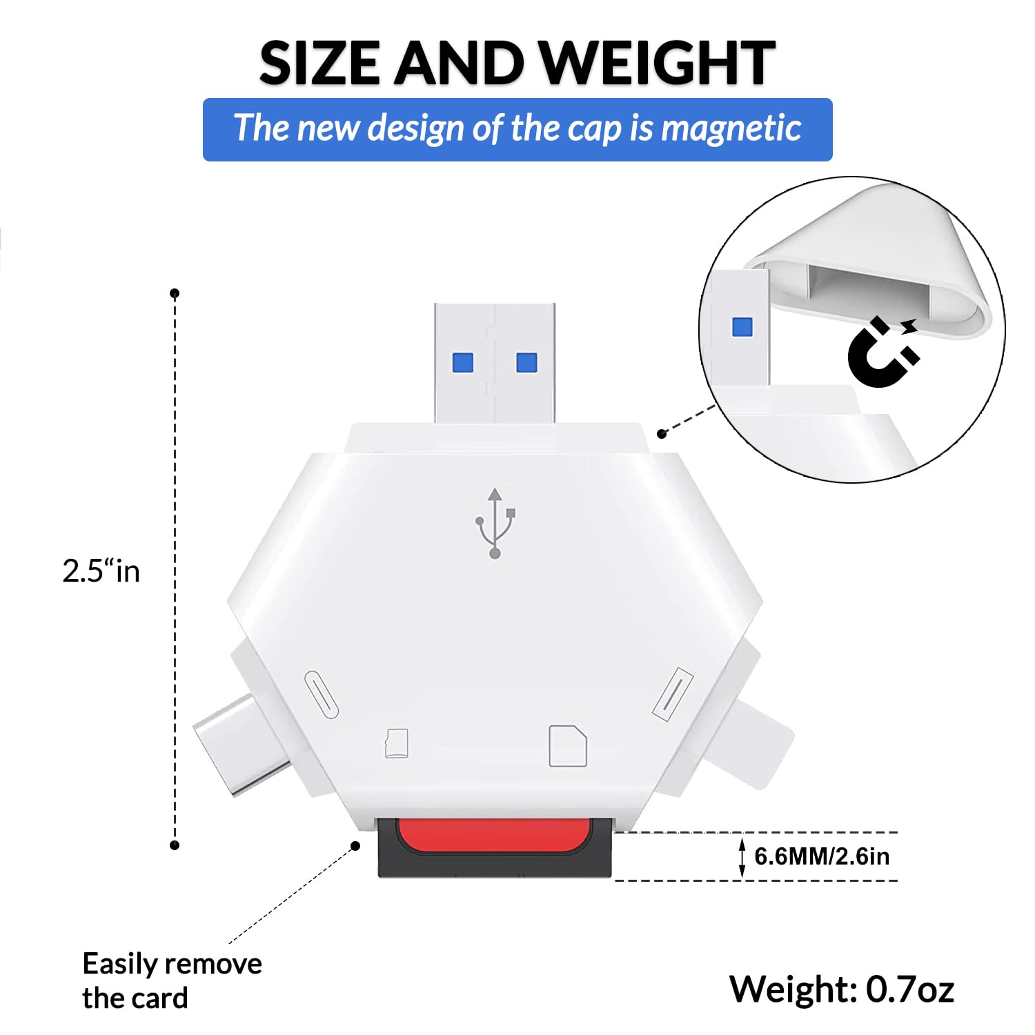 3-in-1 Portable SD Memory Card Reader : Lightning-Fast Data Transfer, Simplicity at Your Fingertips - Compact Flash Card Reader, sd Card Reader USB c - Micro sd Card Reader - Card Reader