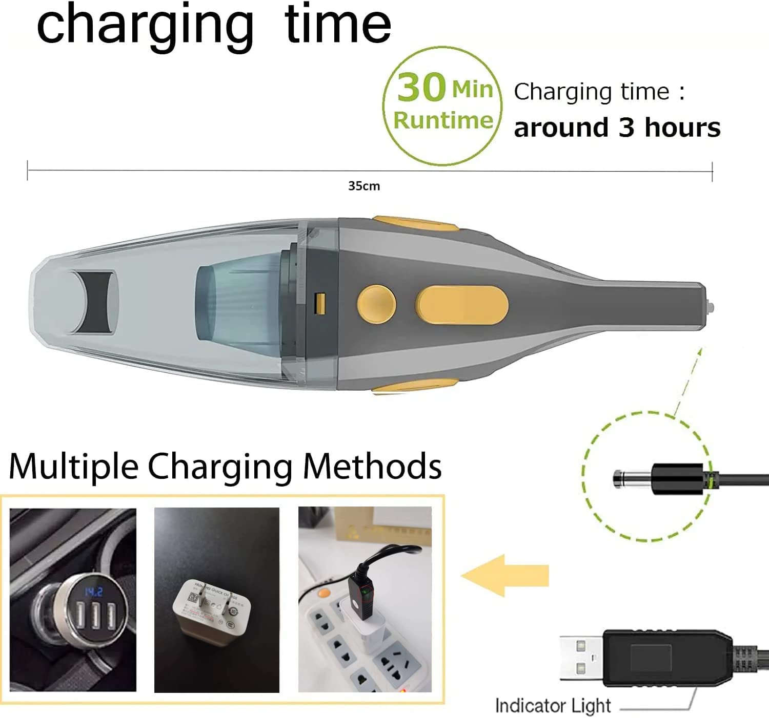 AUGMIRR Dust Buster Upgrade Handheld Vacuum Cordless Rechargeable Handheld Vacuums 12000PA-14000PA High Power with Power Display for Car, Home, Office, Pet Hair Travel Cleaning Wet and Dry Use