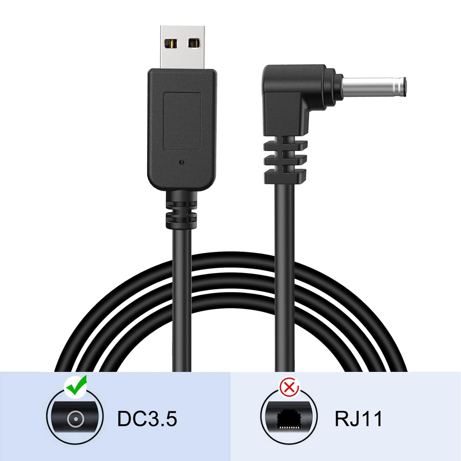 Radar Detector Cable, USB to DC3.5 Plug Cable,for Cobra Whistler Escort Valentine One Uniden Beltronics Radar Detector,Replacement Power Cable for Radar Detectors (DC3.5-3.3ft)