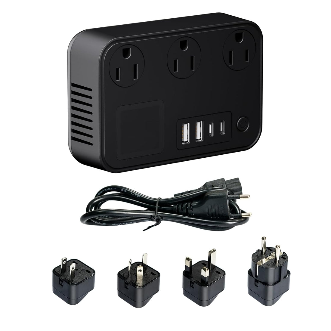 220v to 110v Converter with 2 Type-C 2 USB Charging 3 AC Ports 300W Travel Power Converter Adapter Combo Voltage Converter US to Europe UK AU Asia 150+ Countries Universal Travel Adapter F/E,C,G,I,A P