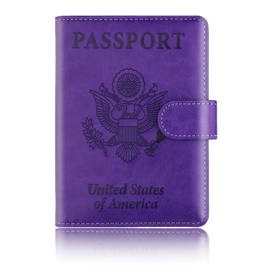 TOURSUIT RFID Passport and Vaccine Card Holder Combo, Travel Document Holder Case Cover, Leather Travel Passport Wallet Organizer Women with Vax Vaccination Card Protector Slot 4x3, Purple, Passport and Vaccine Card Holder Combo