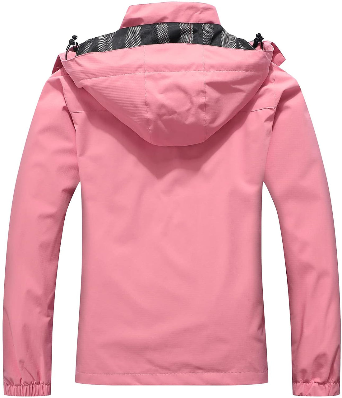 MOERDENG Women's Waterproof Rain Jacket Outdoor Lightweight Hooded Raincoat for Hiking Travel, Pink-06, Medium